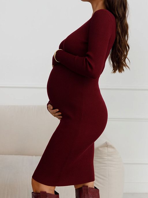 Платье для беременных и кормящих Мэрлин трикотажное в рубчик I Love Mum 4