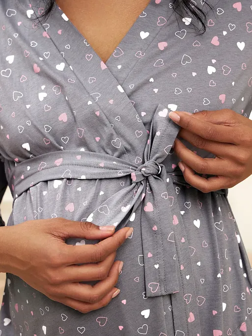 Халат и сорочка для беременных и кормящих в роддом I Love Mum 12