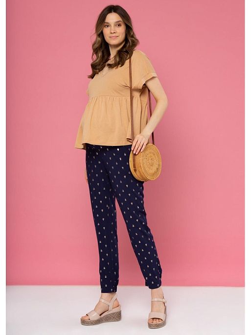 Брюки летние спортивные Салмон штаны для беременных легкие одежда для беременных и кормящих I Love Mum 3