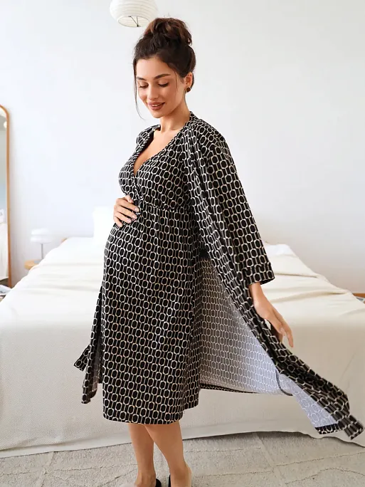 Халат и сорочка для беременных и кормящих в роддом I Love Mum 18