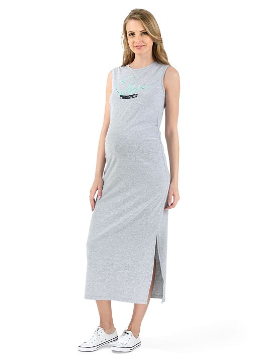 Платье Скрейч для беременных серый меланж I Love Mum 4