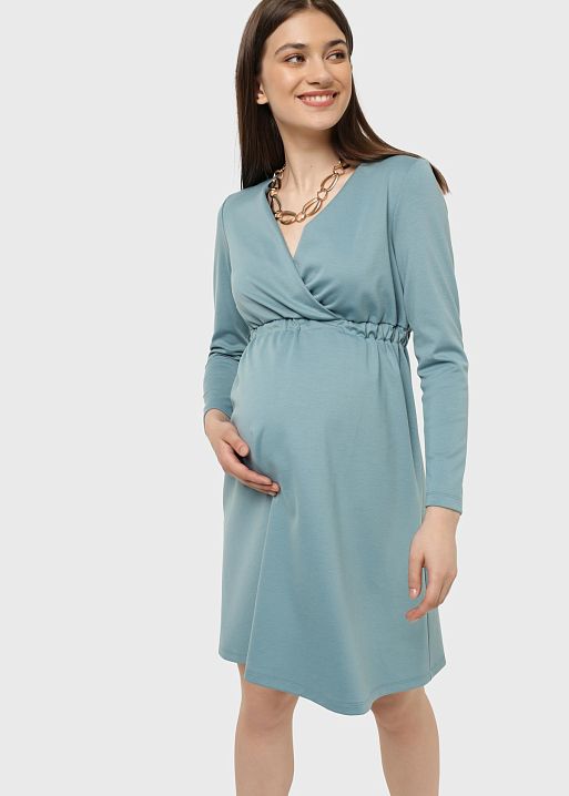 Платье Уитни для беременных и кормящих селадон I Love Mum 1