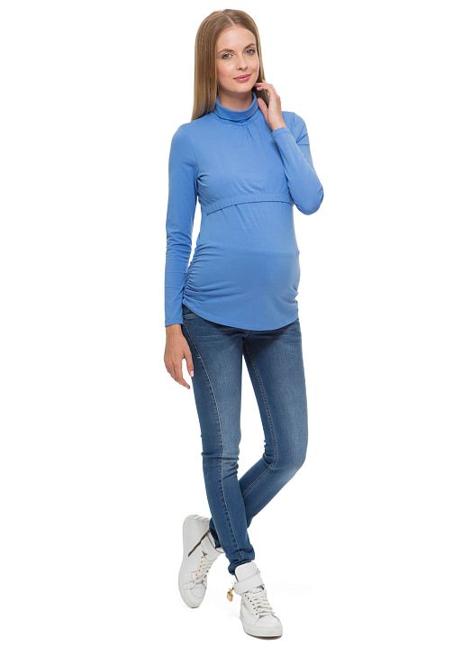Водолазка Гламур голубая для беременных и кормящих I Love Mum 1