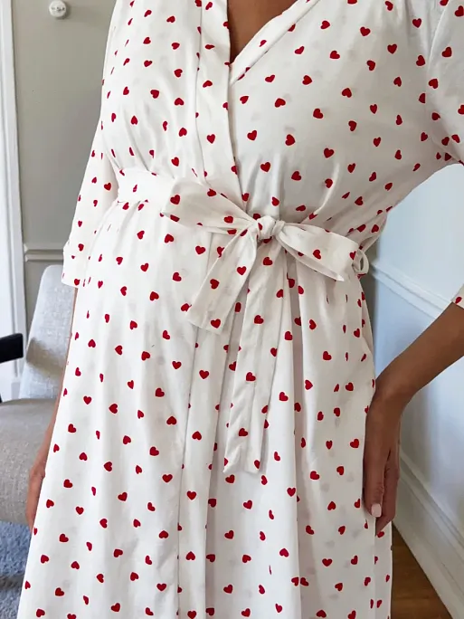 Сорочка и халат для беременных и кормящих в роддом I Love Mum 15