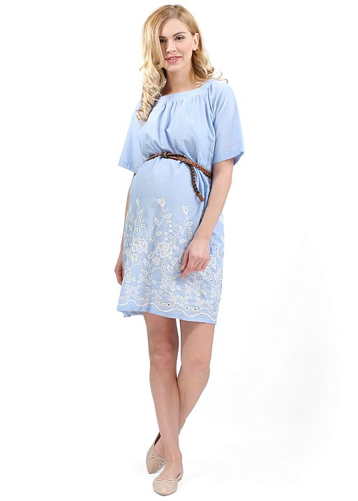 Платье Мария для беременных и кормящих светлый деним I Love Mum 1