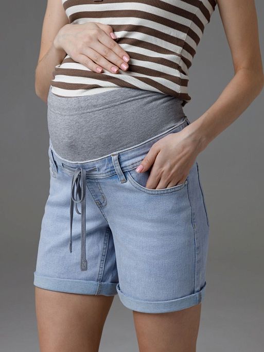 Шорты для беременных джинсовые летние Дубаи I Love Mum 3