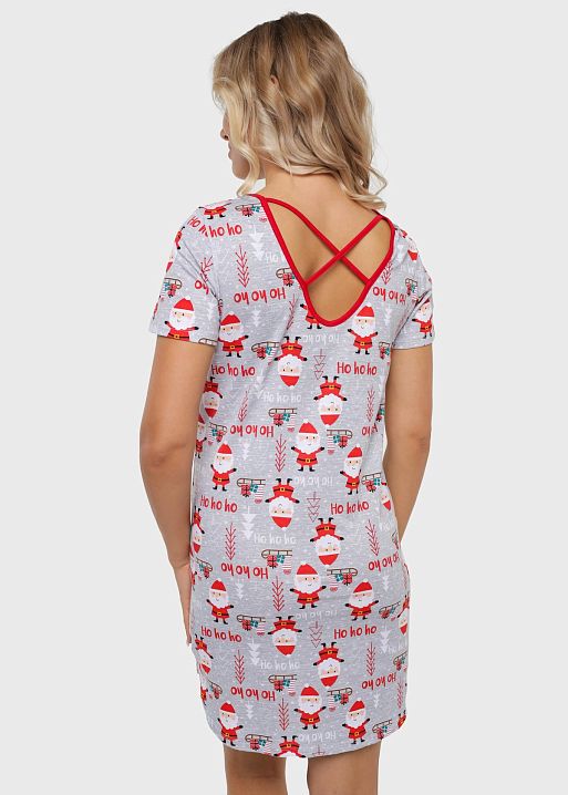 Ночная сорочка Мелания для беременных и кормящих красный/санта I Love Mum 2