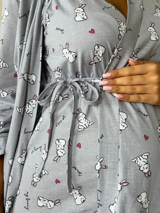 Халат и сорочка для беременных и кормящих в роддом I Love Mum 15