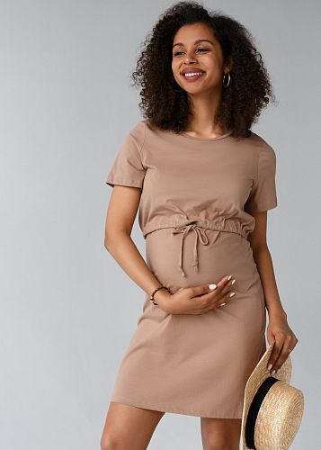 Платье Мэрая для беременных и кормящих цвет глина   I Love Mum