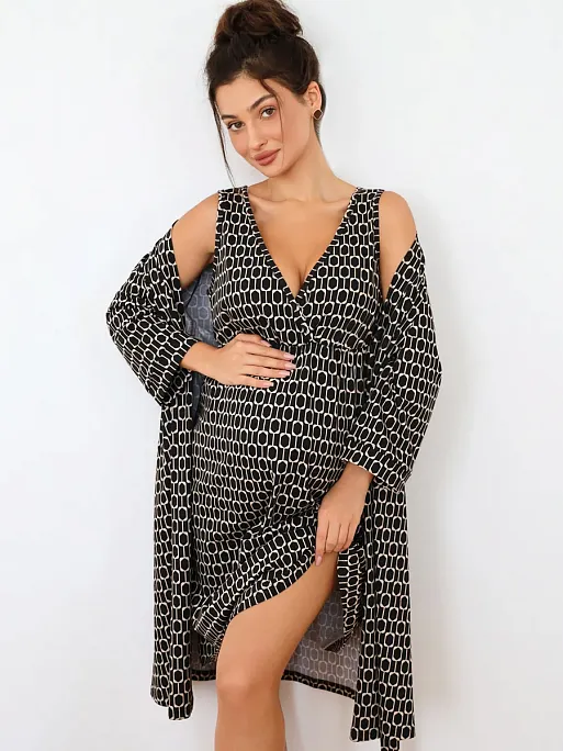 Халат и сорочка для беременных и кормящих в роддом I Love Mum 1