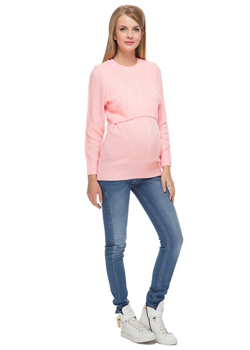 Джемпер Ирэн розовый для беременных и кормящих I Love Mum 1