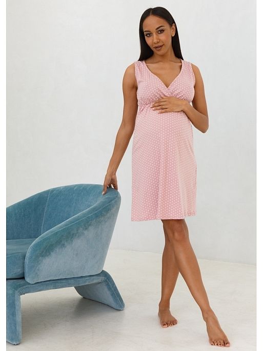 Ночная сорочка для беременных и кормящих; цвет: пудровый 5 Ночная сорочка для беременных и кормящих I Love Mum 5