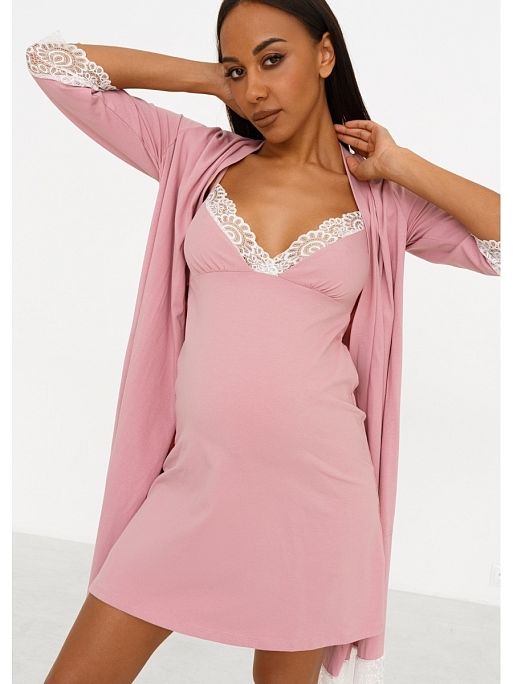 Комплект халат и сорочка для беременных I Love Mum 3