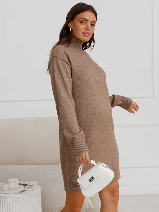 Платье-свитер трикотажное для беременных на осень I Love Mum 1