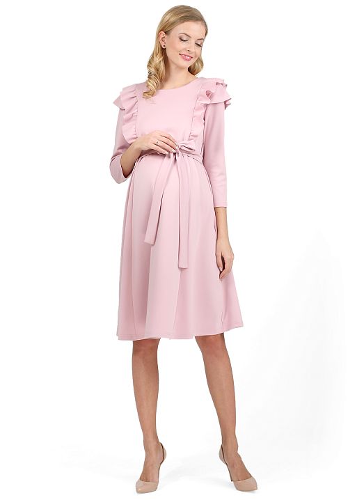 Платье Эвелина для беременных и кормящих розовый I Love Mum 2
