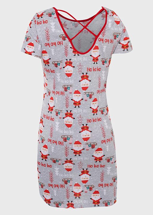 Ночная сорочка Мелания для беременных и кормящих красный/санта I Love Mum 6