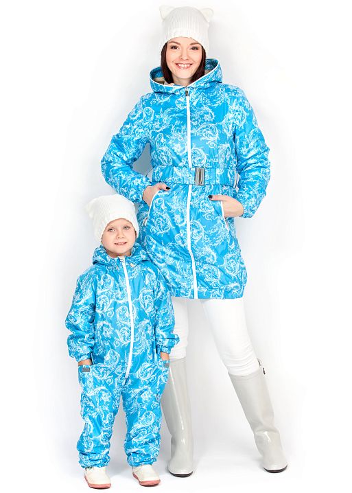 Комбинезон детский Вэнни голубой пейсли демисезонный I Love Mum 1