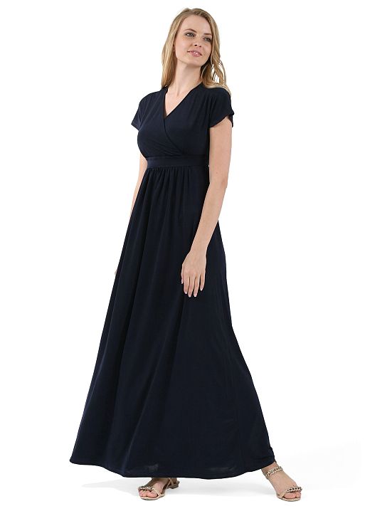 Платье длинное Луиза для беременных и кормящих т.синий I Love Mum 1