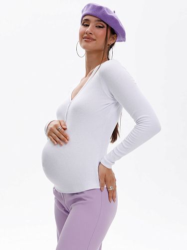 Кофта для беременных и кормящих Спарк цвет белый  I Love Mum