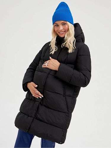Пуховик для беременных зимний Монблан цвет черный  I Love Mum
