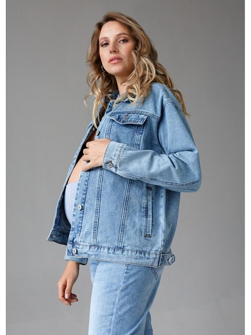 Джинсовая куртка для беременных Дакота I Love Mum 2