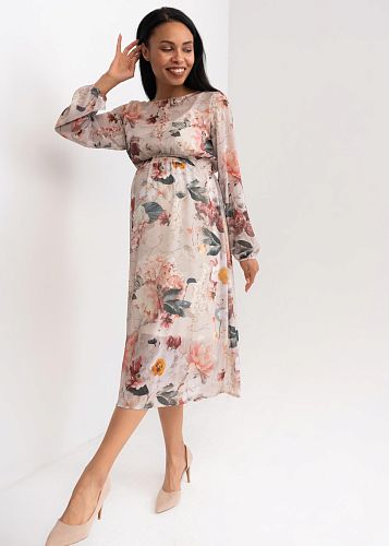 Платье Малика для беременных цвет пудровый   I Love Mum
